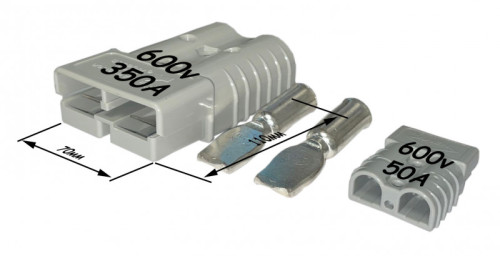 Разъем Anderson Серый 350A (Контакты:сечение провода до 132мм2) для подключения АКБ к ИБП и пр.