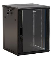 Hyperline TWB-1245-GP-RAL9004 Шкаф настенный 19-дюймовый (19"), 12U, 650x600х450мм, стекло (ДЕФФЕКТ)