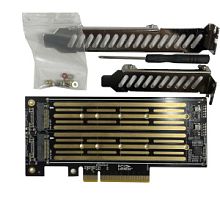 Адаптер SSD дисков PCI-e M2, 2x NVMe(M2)->PCIe x8