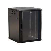 Hyperline TWB-1245-GP-RAL9004 Шкаф настенный 19-дюймовый (19"), 12U, 650x600х450мм, стеклянная дверь