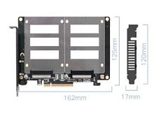 Адаптер SSD дисков формат 2x U.2 SFF8639 ->PCIE 3,0 8xLane Hi-Profile