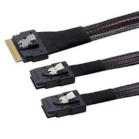 Кабель Slim SAS (SFF8654-8i) to 2x Mini SAS (SFF8087) 0.8м