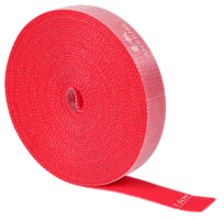 Стяжка-липучка отрывная, в рулоне 5м, ширина 15мм, красная