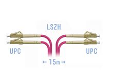 Патч-корд оптический LC-LC UPC/UPC MM Duplex 15 метров OM4, LSZH