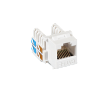 Модуль-вставка NETLAN типа Keystone, Кат.5e , RJ45/8P8C, 110/KRONE, T568A/B, неэкранированный, белый