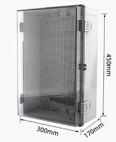 Шкаф сетевой IP66 мультимедийный пластиковый с перфорированной панелью  450*300*170