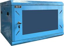 Шкаф 19" 9U SIT-WM092BL телекоммуникационный настенный размеры(ШхГхВ) 600*450*501мм, синий