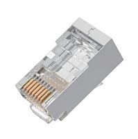 Коннектор RJ45/8P8C под витую пару, Кат.6 SJ660-50U покрытие 50мкд, экранированный (проходной)