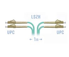 Патч-корд оптический LC-LC UPC/UPC MM Duplex 1 метр OM3, LSZH, 50/125мкм