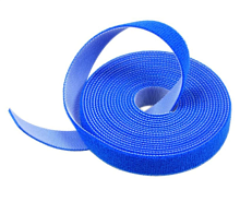 Стяжка-липучка нарезаемая, в рулоне 5м, ширина 10 мм, синяя