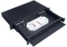 Шкаф кроссовый оптический стоечный 1U 24SC / 48LC, до 24 КДЗС, чёрный, выдвижной