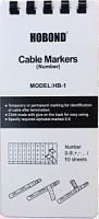 Маркеры Hobond кабельные, самоклеящиеся, символы "1~45", белые, 10 листов.
