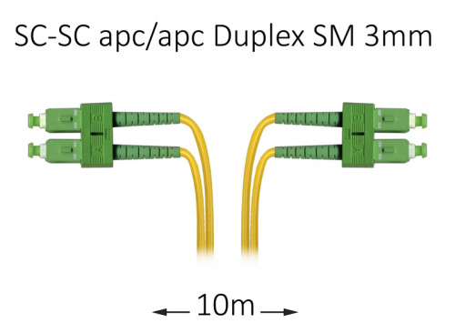 Патч-корд оптический SC-SC APC/APC SM Duplex --10м