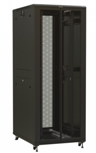 Hyperline TTR-4281-DD-RAL9005 Шкаф напольный 19-дюймовый, 42U, 2055x800х1000 мм (ВхШхГ), передняя и 