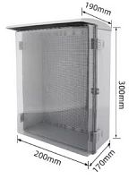 Шкаф сетевой IP66 мультимедийный пластиковый уличный прозрачный 300*200*170