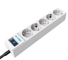 Сетевой фильтр 1,8м PILOT sG, 5 розеток GP, 10А/2,2кВт, св. серый, Россия, МПТ