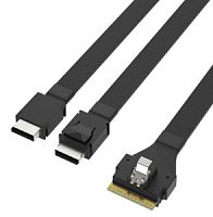Кабель Slim SAS (SFF8654-8i) to 2x Oculink (SFF8611-4i) 0.8м NVME