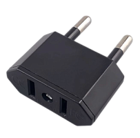 Переходник Тип A, Тип C (без заземления) с плоского на евро стандарт