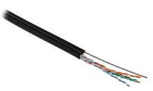 Кабель витая пара U/UTP, кат.5e, 4 пары (24 AWG), одножильн. (solid), с металл. тросом, внешний, PE