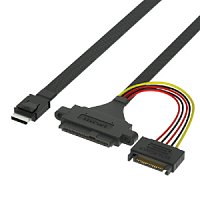 Кабель Oculink (SFF8611-4i) to U.2/U.3 (SFF8639) + SataPower 0.8м. NVME