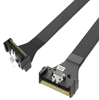 Кабель Slim SAS LP (SFF8654-8i) to Slim SAS LP (SFF8654-8i) угол 90гр. 0.8м