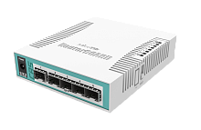Маршрутизатор Mikrotik Cloud Router Switch CRS106-1C-5S(ROS L5), QCA8511, 128MB, 1xCombo +5SFP 1G
