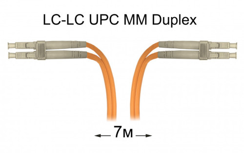 Патч-корд оптический LC-LC UPC/UPC MM Duplex 7 метров OM3