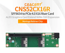 CEACENT CNS52CX16R 2-портовый адаптер SlimSAS SFF-8654 8i к PCIe4.0 x16, удлинение слота PCIe для гр