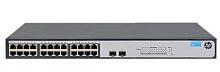 Коммутатор HPE 1420 24G 2SFP Switch (24 ports 10/100/1000 + 2 SFP 100/1000, unmanaged, fanless, 19")